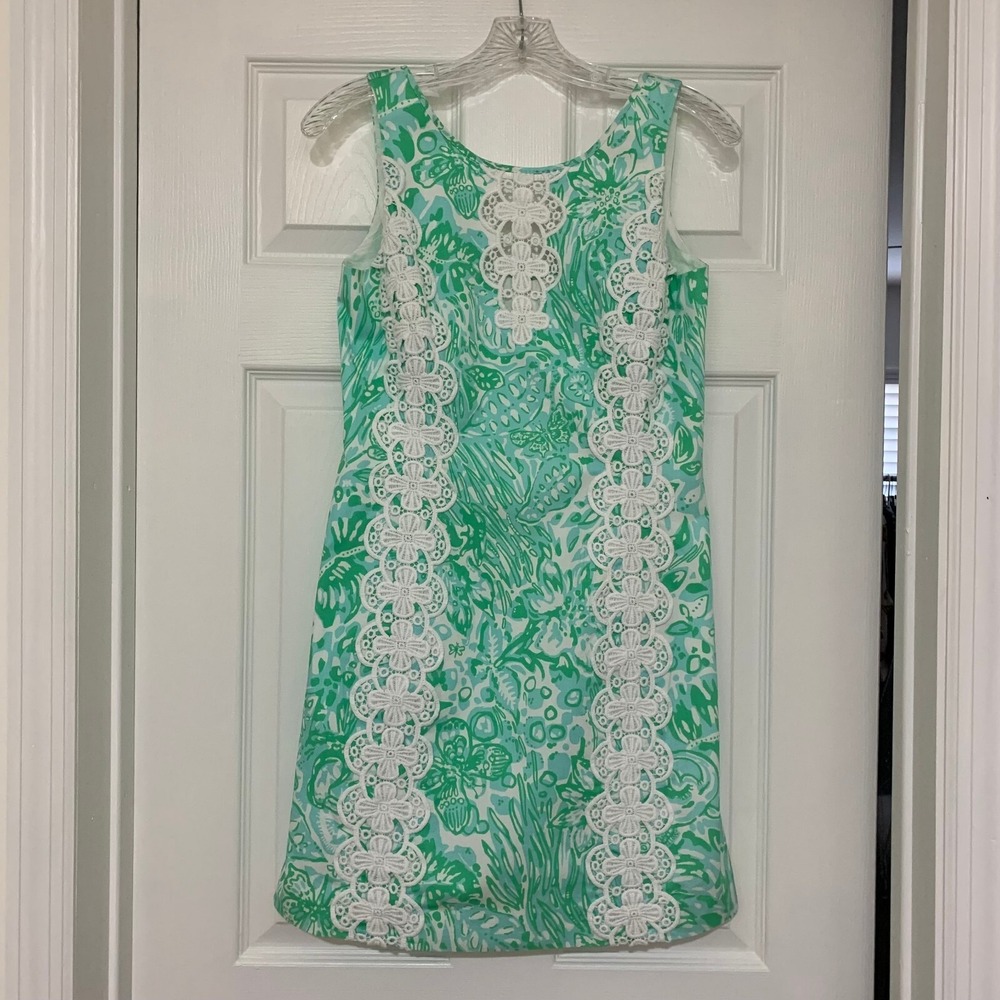 Lilly Pulitzer Ember Lace Keyhole Cut out Shift Dress Bungle in the Jungle sz 2